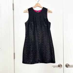 ABS Collection Little Black Shift Dress LBD Size 4 Metallic Brocade Classic